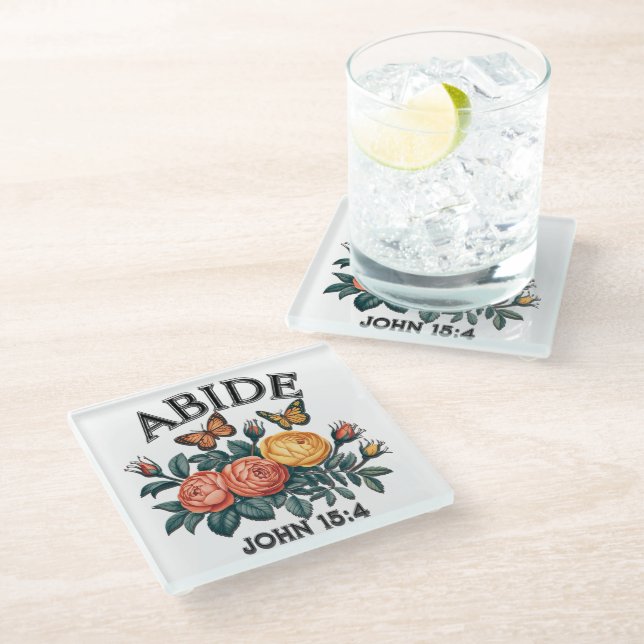 Inspirational Christian Bible Verse///Scripture Glass Coaster (Angled)