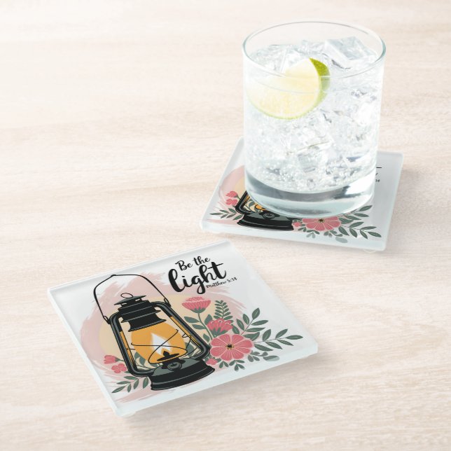 Inspirational Christian Bible Verse /Scripture Glass Coaster (Angled)