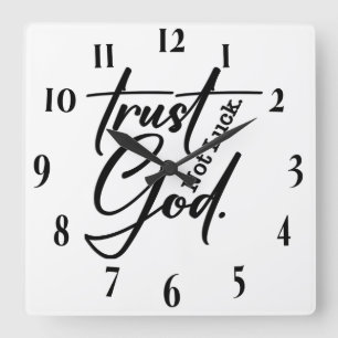 Inspirational Christian Bible Verse Square Wall Clock
