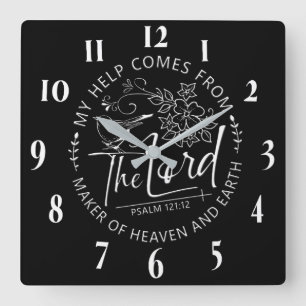 Inspirational Christian Bible Verse Square Wall Clock