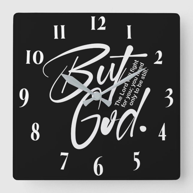 Inspirational Christian Bible Verse Square Wall Clock (Front)