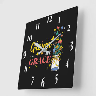 Inspirational Christian Bible Verse Square Wall Clock