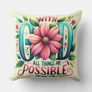 Inspirational Christian Bible Verse Throw Pillow