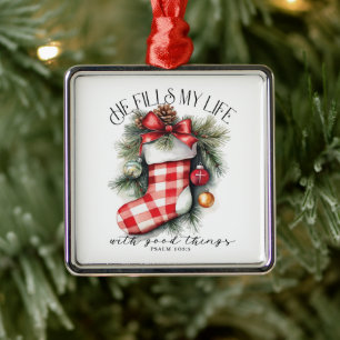 Inspirational Christian Christmas Metal Ornament