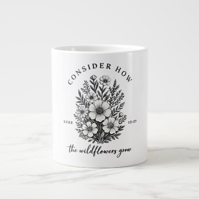 inspirational Christian Consider Verse Large Coffee Mug (Front)