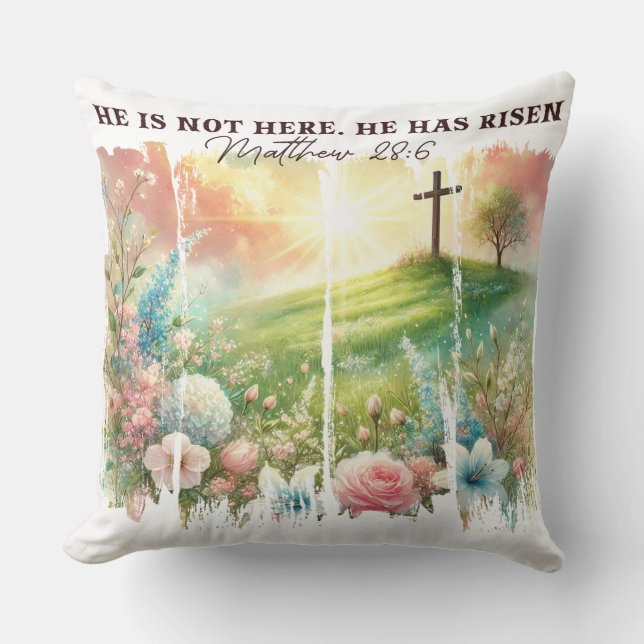 Inspirational Christian Easter Throw Pillow (Front)