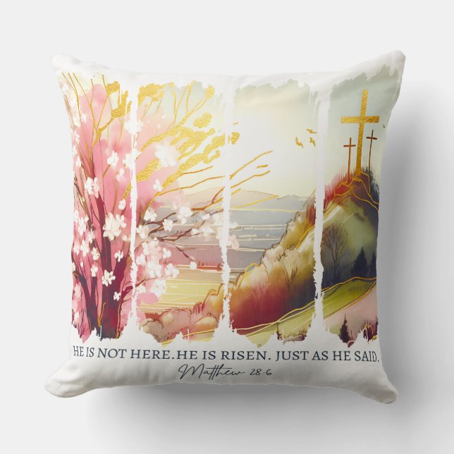 Inspirational Christian Easter Throw Pillow (Front)