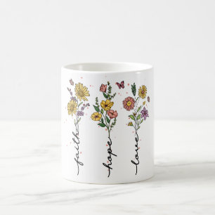 Inspirational Christian Floral Sublimation Coffee Mug