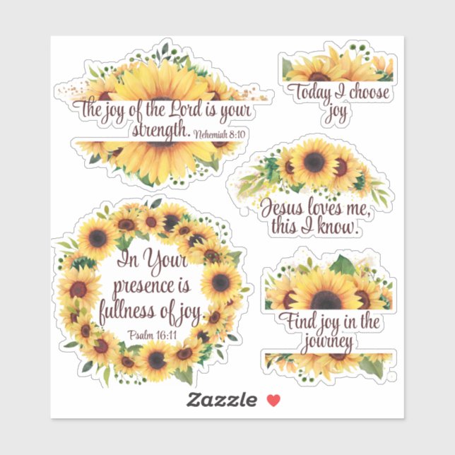Inspirational Christian Joy Scripture Sunflowers S (Sheet)