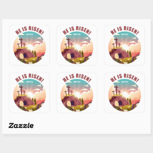 Inspirational Christian Passover Easter Jesus Square Sticker