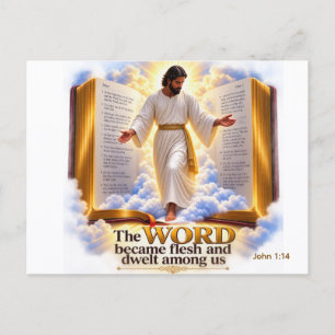 Inspirational Christian Postcard - The Word Became