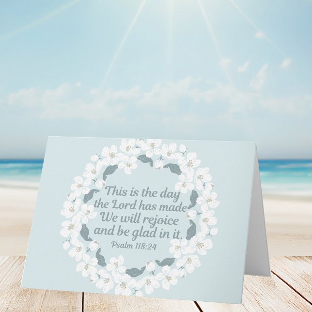 Inspirational Christian Psalm 118:24 Rejoice Card (Creator Uploaded)