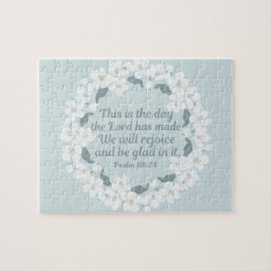 Inspirational Christian Psalm 118:24 Rejoice Jigsaw Puzzle