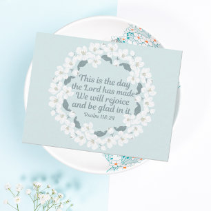 Inspirational Christian Psalm 118:24 Rejoice Postcard