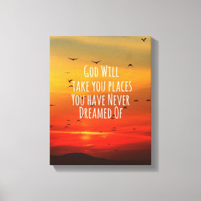 Inspirational Christian Quote: God Will Canvas Print (Front)