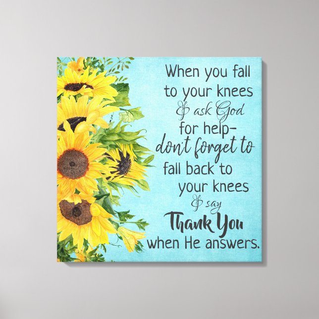 Inspirational Christian Quote Message Canvas Print (Front)