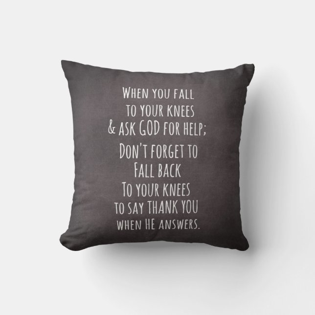 Inspirational Christian Quote Message Throw Pillow (Front)