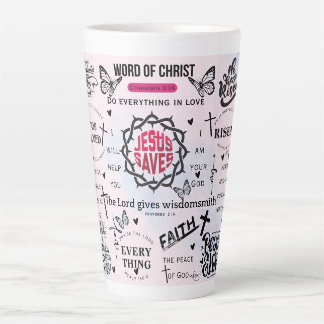 Inspirational Christian Quotes Latte Mug (Front)