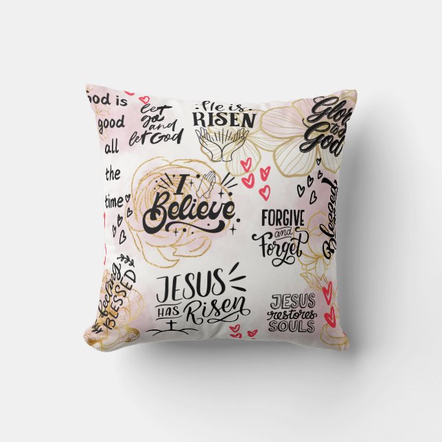 Inspirational Christian Quotes Pillow (Front)