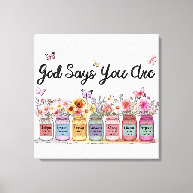 Inspirational Christian Saying Canvas Print (Front)