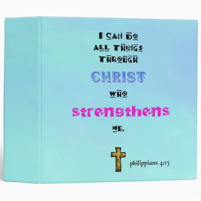 Inspirational Christian Scripture Quote Typography Binder (Front/Spine)