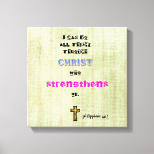 Inspirational Christian Scripture Quote Typography Canvas Print