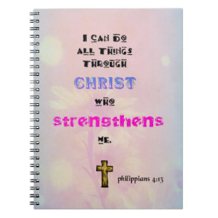 Inspirational Christian Scripture Quote Typography Notebook
