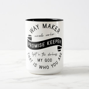 Inspirational Christian Way Maker Two-Tone Coffee Mug