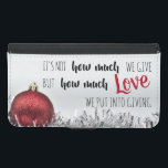 Inspirational Christmas quote with red decoration Samsung Galaxy S5 Wallet Case<br><div class="desc">This Christmas phone case presents the picture of a red glitter ball ornament with an inspirational quote from Mother Theresa that says "It's not how much we give,  but how much love we put into giving".
The text is in a modern black and red font.</div>