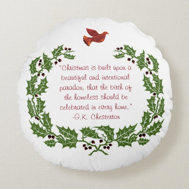 Inspirational Christmas Quotes Round Pillow (Front)