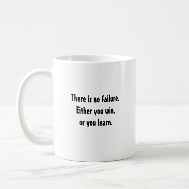 Inspirational coffee mug: win or learn coffee mug (Left)