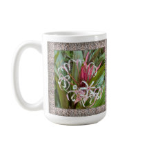 Inspirational Coffee Mug with Pink Spider Lillies