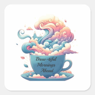 Inspirational Coffee Quote Square Sticker