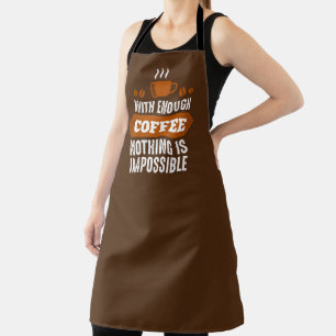 Inspirational coffee word art apron