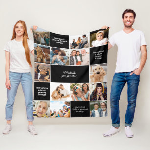 Inspirational Comfort Custom Messages & 14-Photo Fleece Blanket