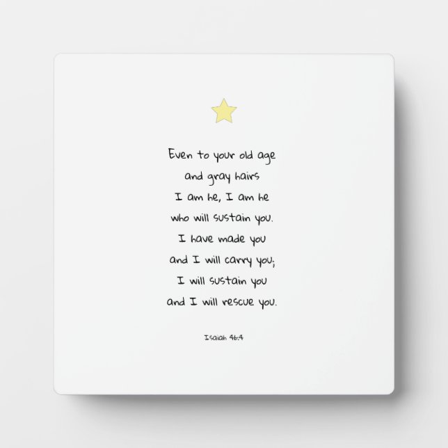 Inspirational Comforting Scripture Bible Quote Plaque (Front)