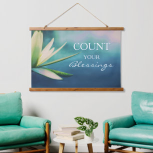 Inspirational Count Your Blessings Wall Hanging Tapestry