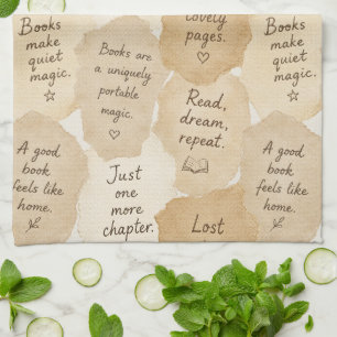Inspirational Cream Books Magic Kitchen Towel