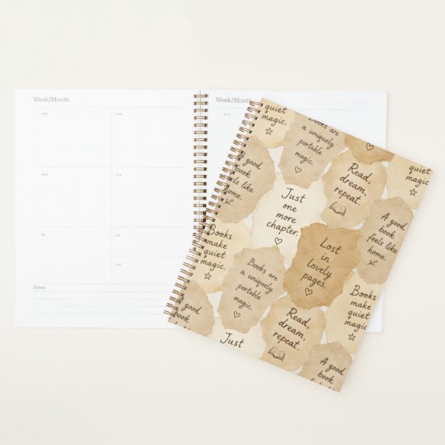 Inspirational Cream Books Magic   Planner (Display)