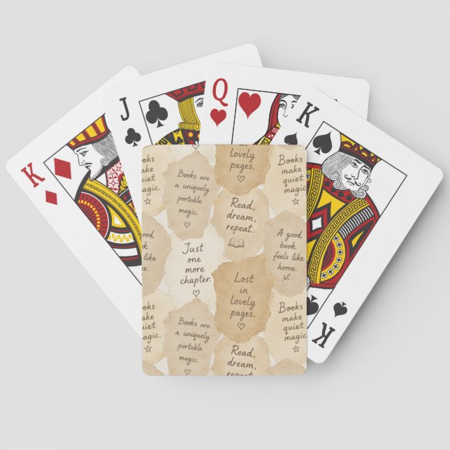 Inspirational Cream Books Magic   Playing Cards (Back)
