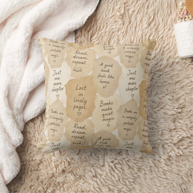 Inspirational Cream Books Magic   Throw Pillow (Blanket)