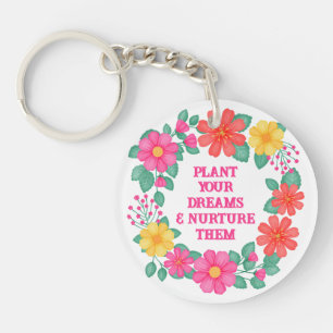 Inspirational Create Your Own Floral Monogram Keychain