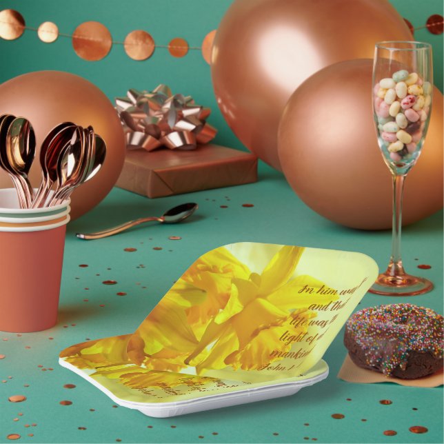 Inspirational Daffodil Paper Plates (Multi)