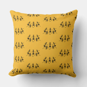 Inspirational Dance, African Art Cute Orange Throw Pillow