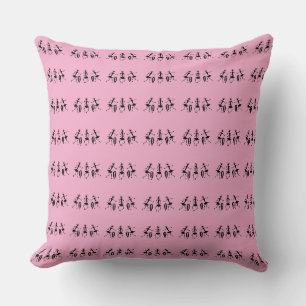 Inspirational Dance, African Art Cute Pink Throw Pillow