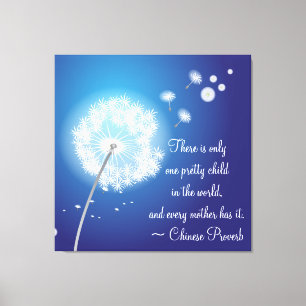 Inspirational Dandelion for Mother Wrapped Canvas