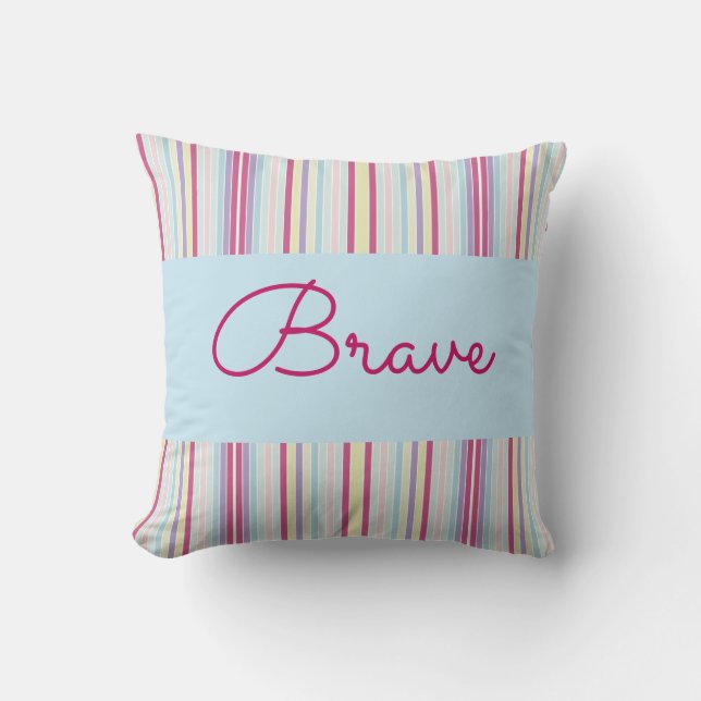 Inspirational Design With Stripes Throw Pillow (Front)