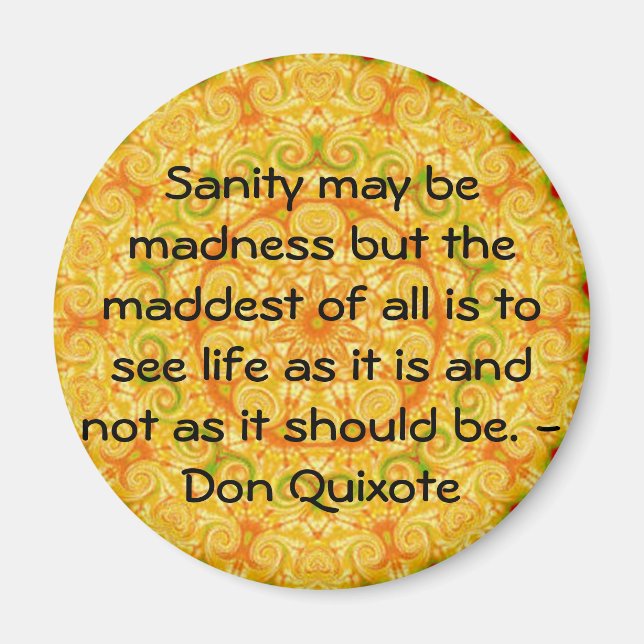 Inspirational Don Quixote quote Magnet (Front)