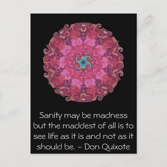 Inspirational Don Quixote quote Postcard (Front)