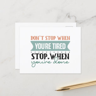 Inspirational don't stop word art postcard